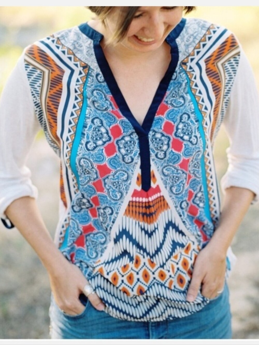 Anthropologie Tiny Aztec Print Shirt